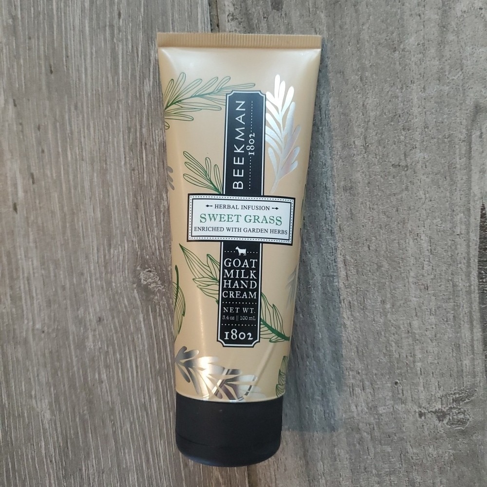 Beekman 1802 Sweet Grass Goat Milk Hand Cream 3.4 Oz 100ml Herbal Infusion